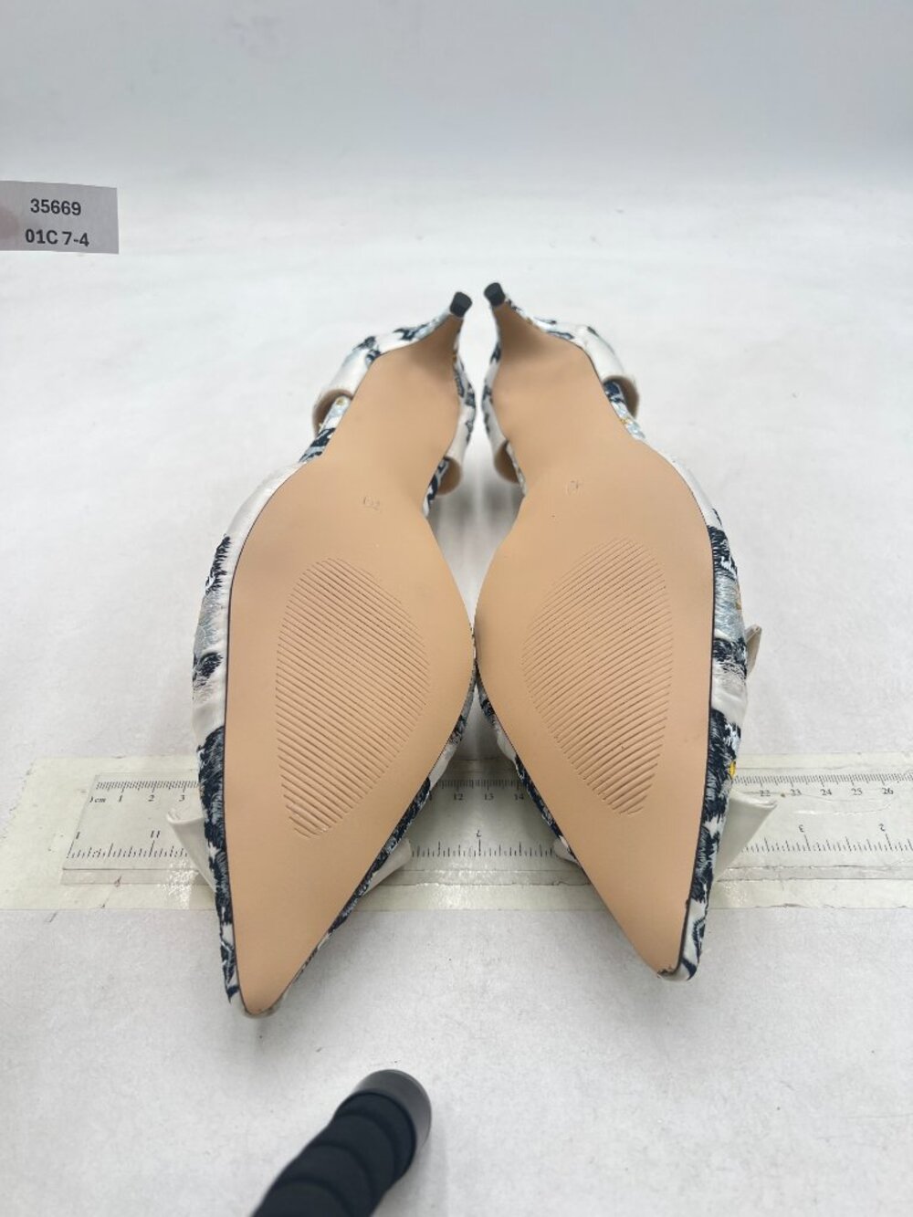XYD Blue Flower White-bow D'Orsay Kitten Heel Bridal Bowknot Pumps Elegant Shoes - Picture 7 of 8